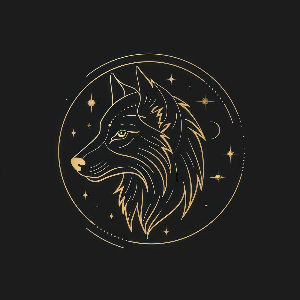 Surreal aesthetic wolf logo astronomy outdoors nature.
