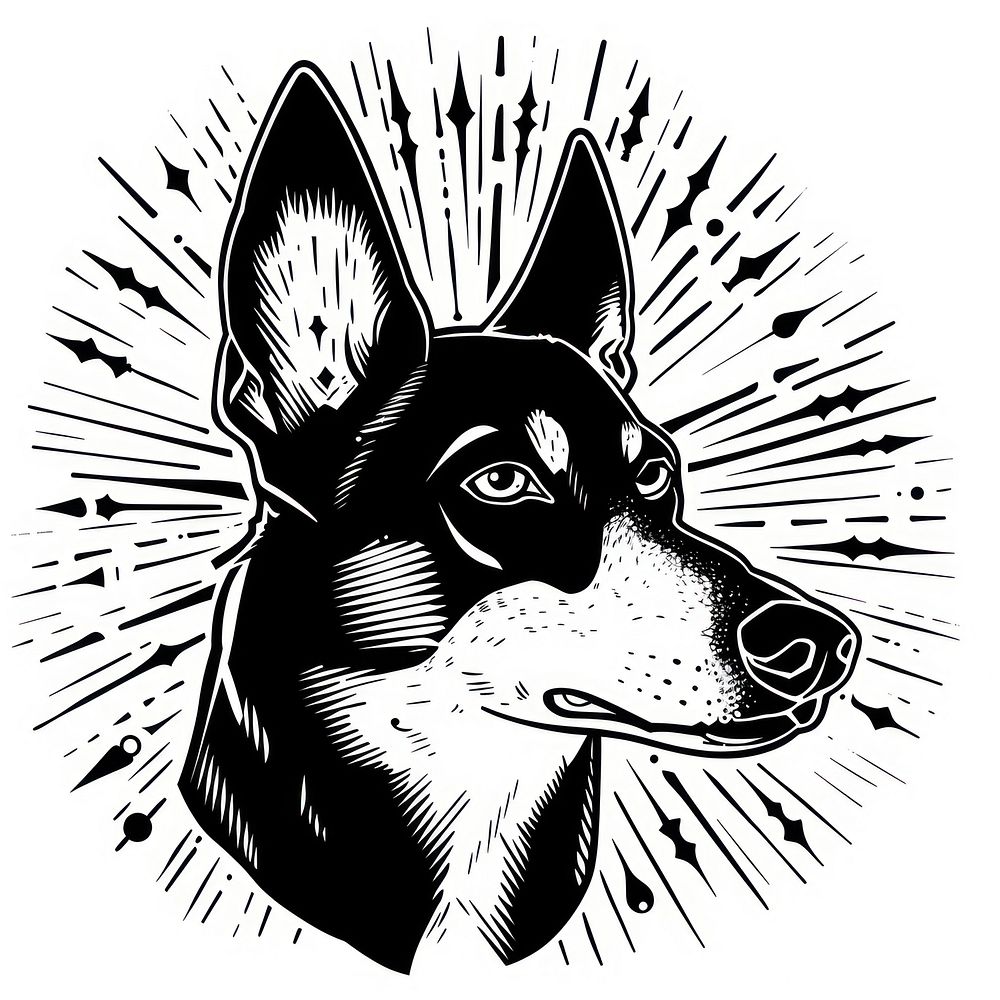 Surreal aesthetic dog logo art illustrated dynamite.