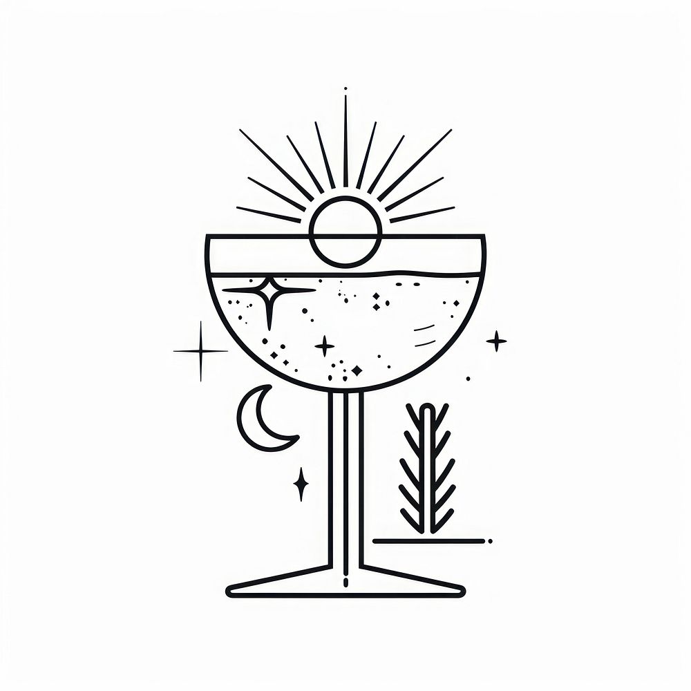 Surreal aesthetic drinks logo art architecture illustrated.