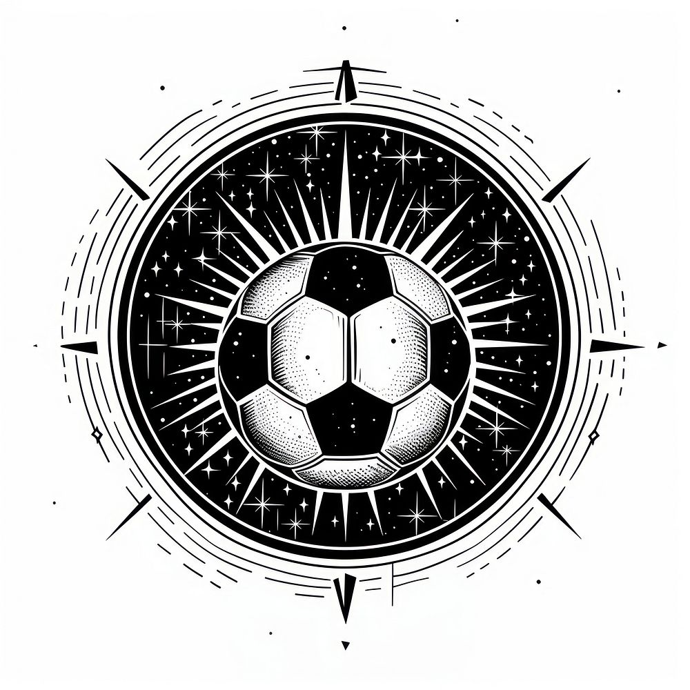 Surreal aesthetic football logo diagram soccer sports.