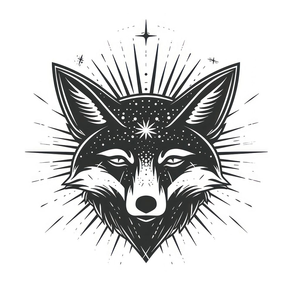 Surreal aesthetic fox logo art illustrated drawing.