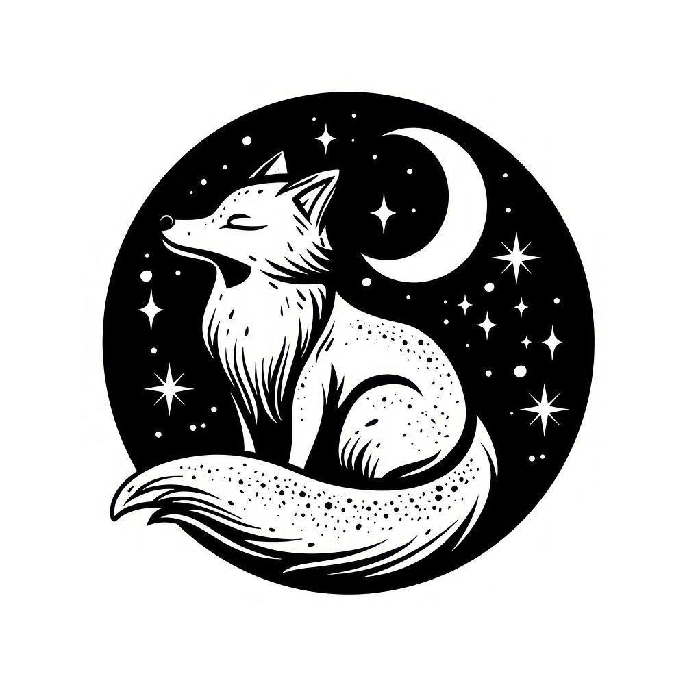 Surreal aesthetic fox logo wildlife symbol animal.