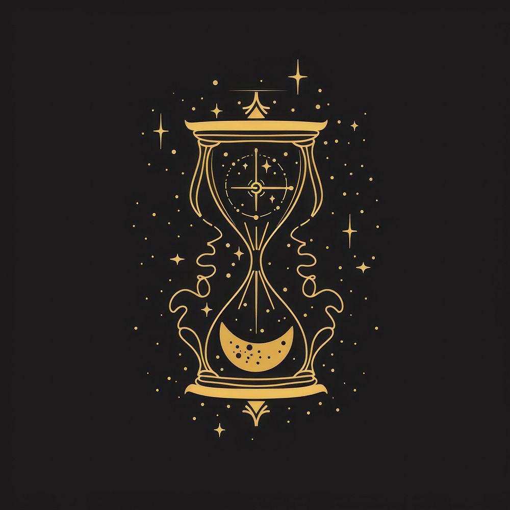 Surreal aesthetic hourglass logo symbol cross.