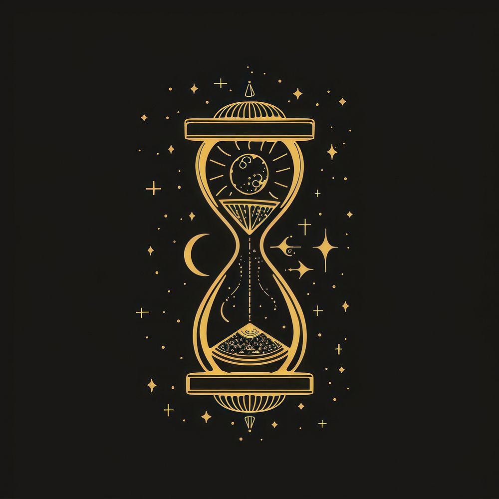 Surreal aesthetic hourglass logo.