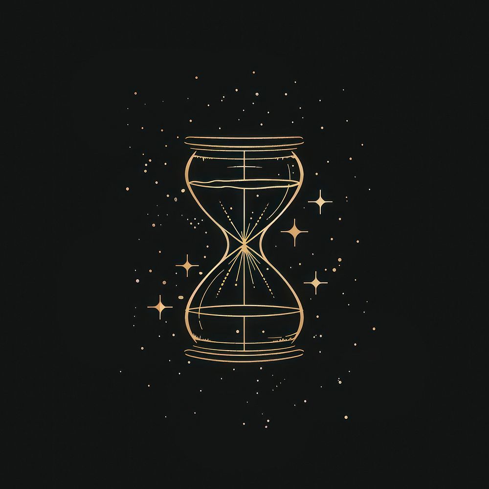 Surreal aesthetic hourglass logo.