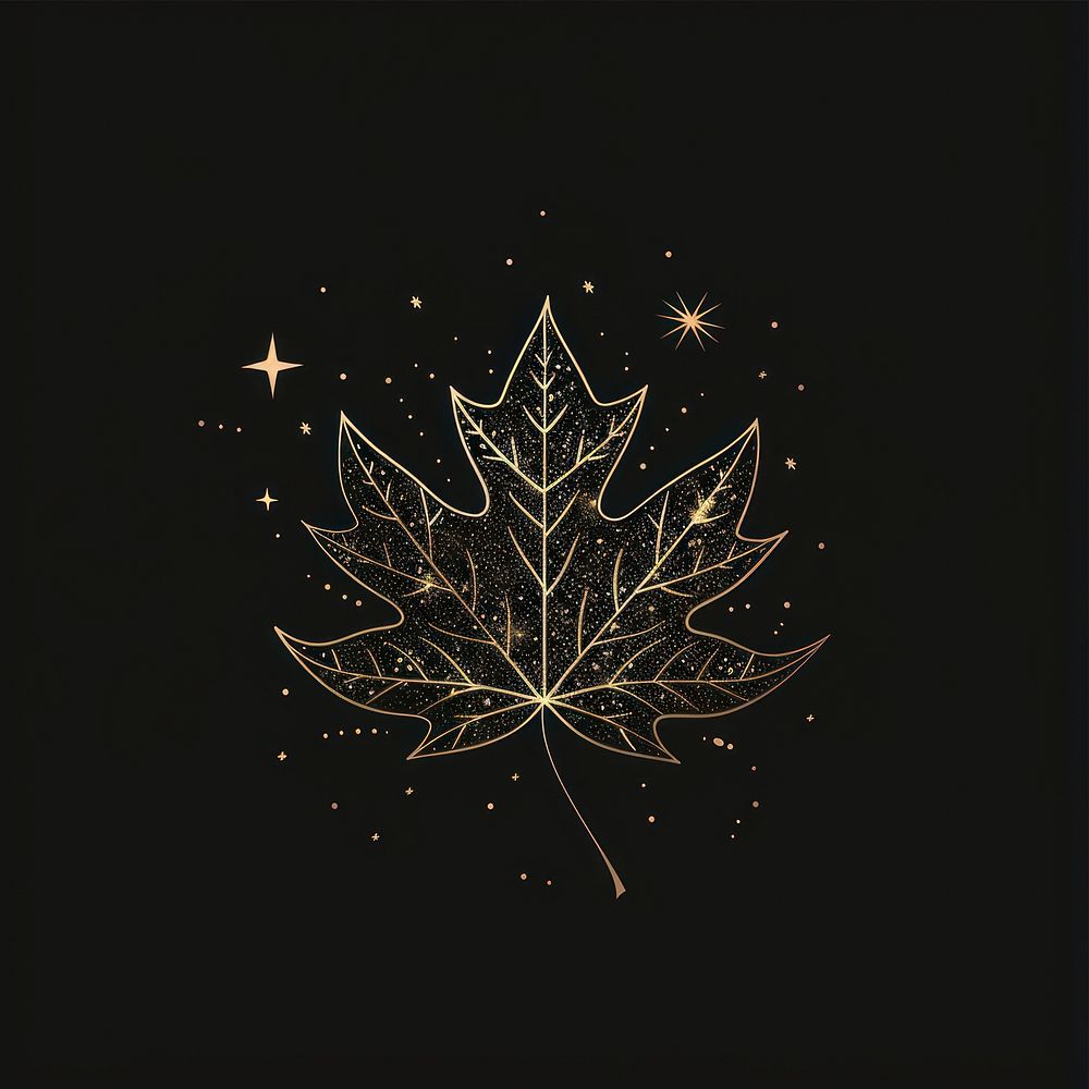 Surreal aesthetic leaf logo fireworks astronomy christmas.