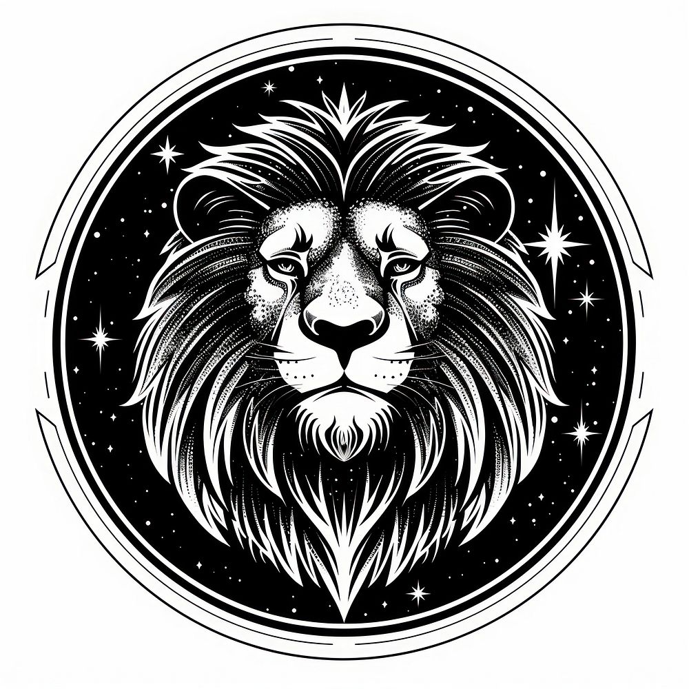 Surreal aesthetic lion logo wildlife animal mammal.