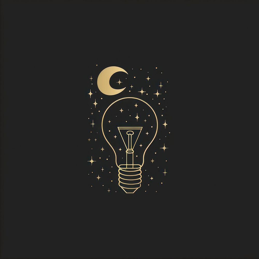 Surreal aesthetic light bulb logo lightbulb astronomy outdoors.