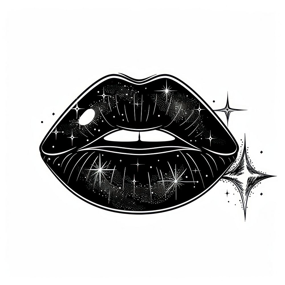 Surreal aesthetic lipstick logo art illustrated drawing.