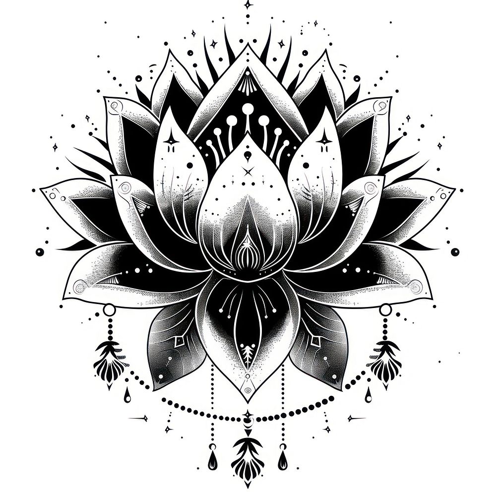 Surreal aesthetic lotus logo art illustrated accessories.