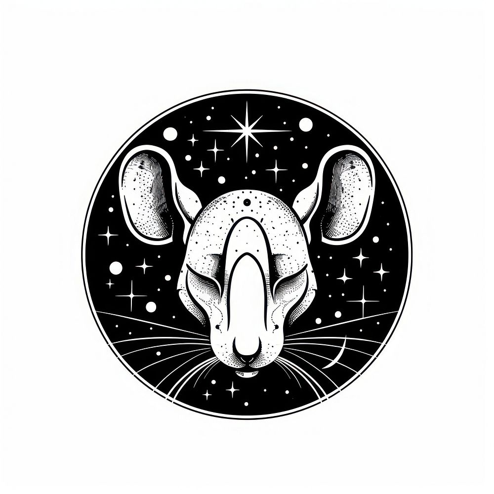 Surreal aesthetic mouse logo art illustrated drawing.