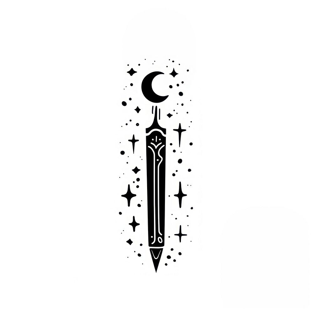 Surreal aesthetic pen logo weaponry dagger blade.