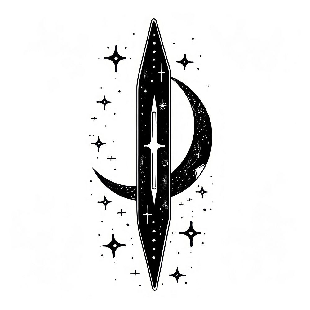 Surreal aesthetic pen logo weaponry symbol cross.
