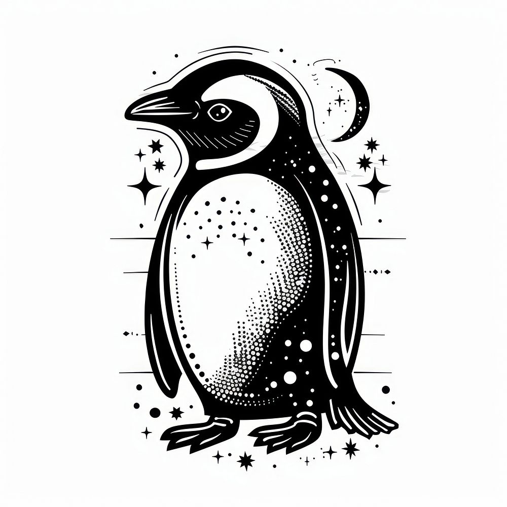 Surreal aesthetic penguin logo appliance animal device.