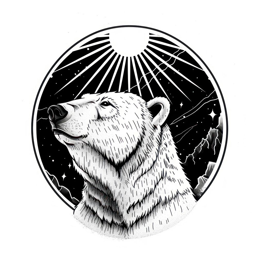 Surreal aesthetic polar bear logo | Free Photo Illustration - rawpixel