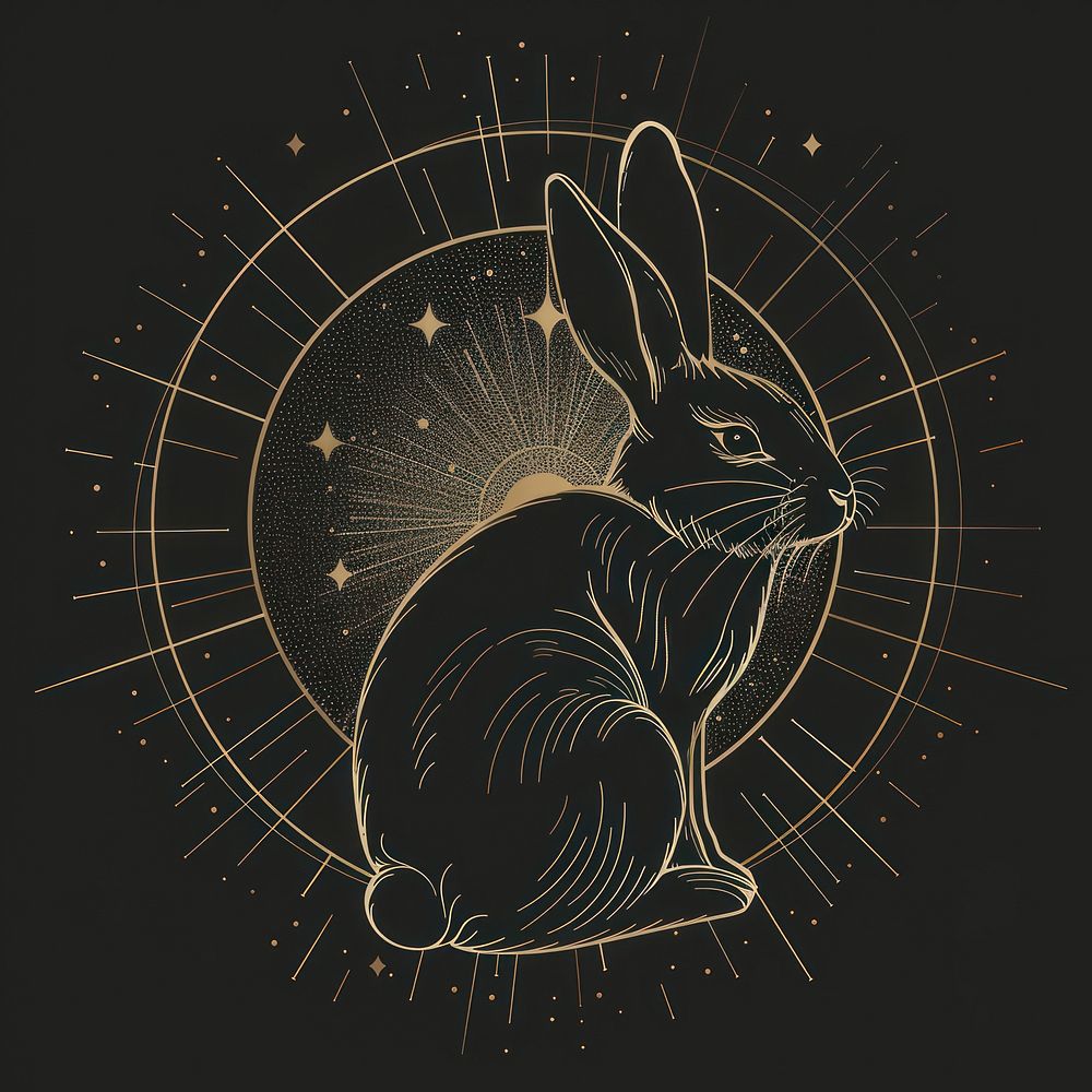 Surreal aesthetic rabbit logo animal mammal bunny.