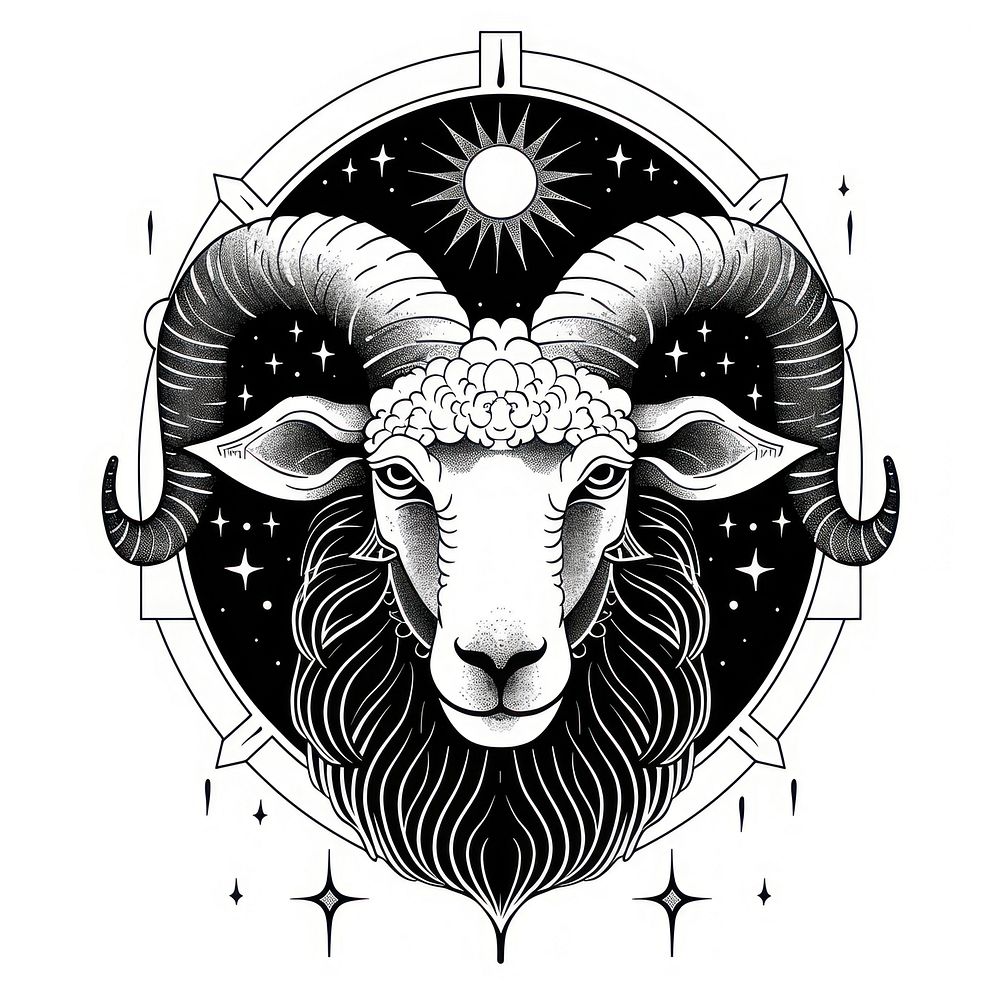 Surreal aesthetic sheep logo art illustrated livestock.