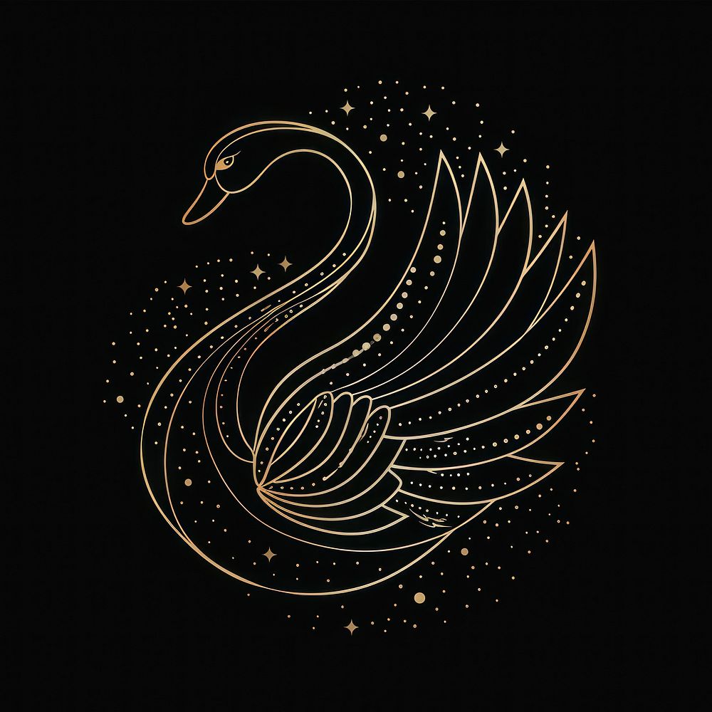 Surreal aesthetic swan logo astronomy outdoors pattern.