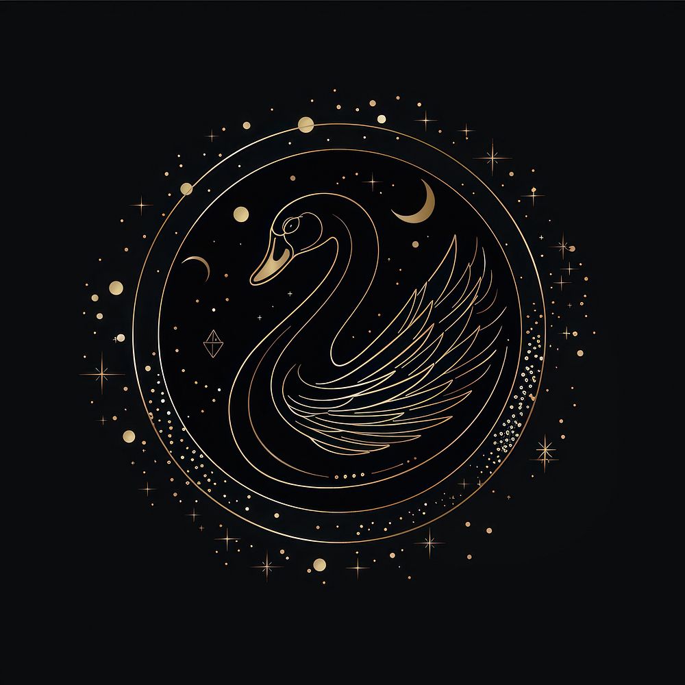 Surreal aesthetic swan logo art astronomy outdoors.