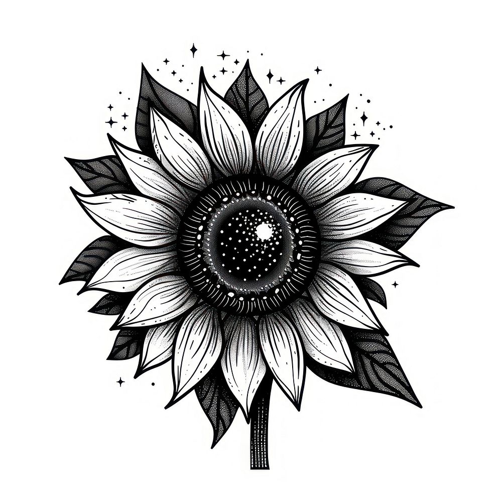 Surreal aesthetic sunflower logo art illustrated chandelier.