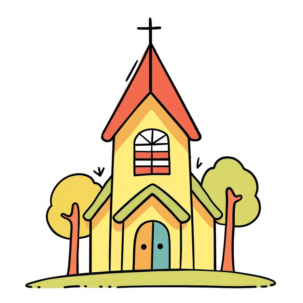 A drawing of a church architecture  building.