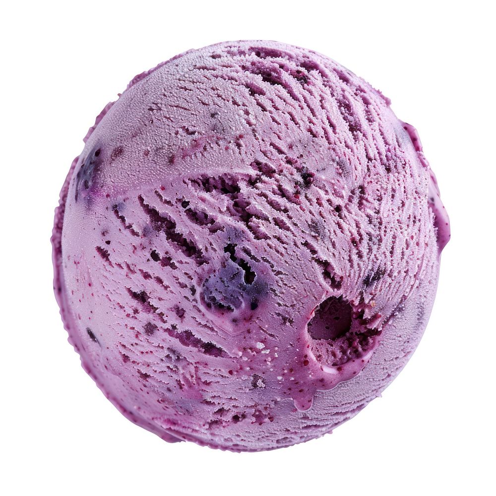 Blueberry ice cream ball dessert creme food.