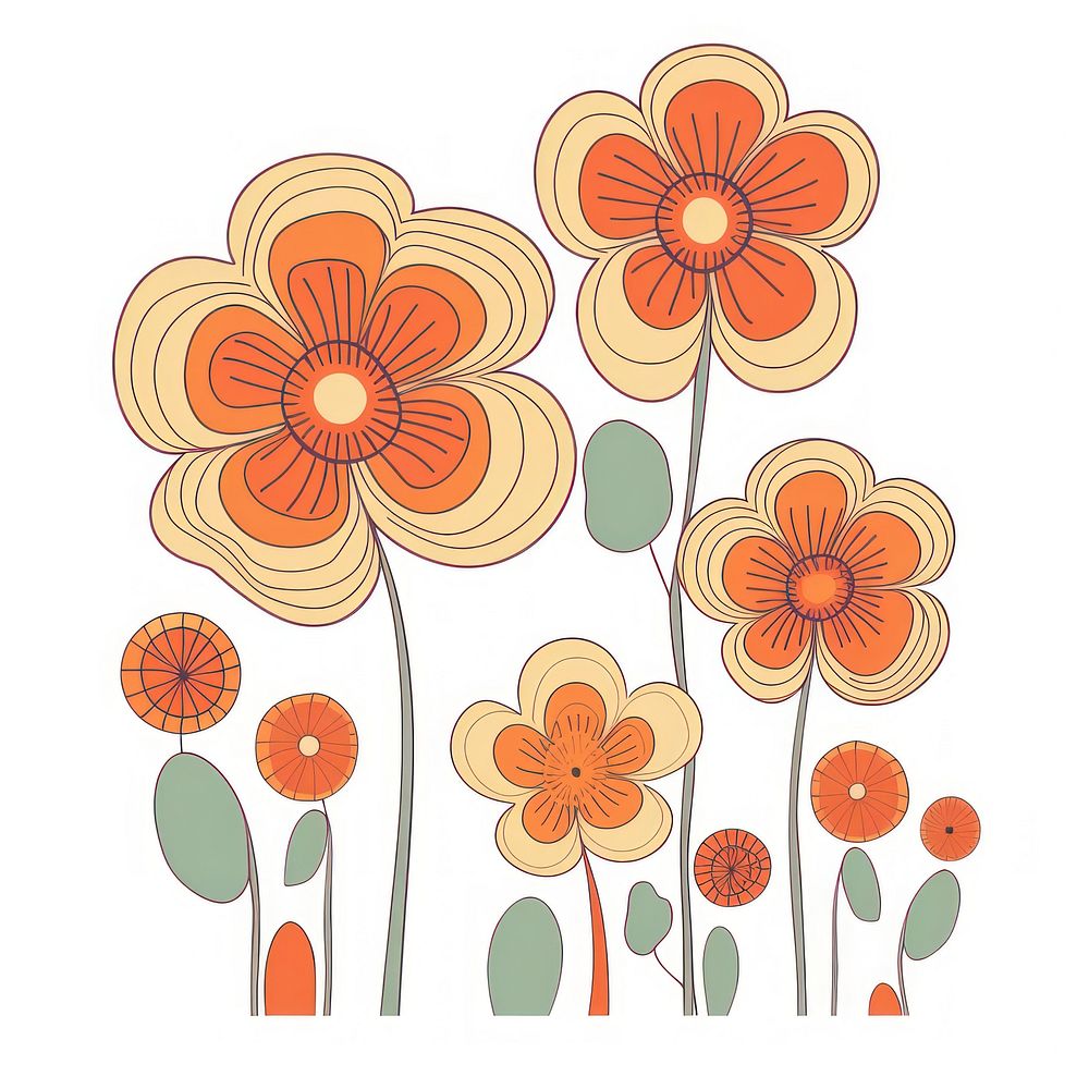 A vector graphic of flowers graphics illustrated asteraceae.