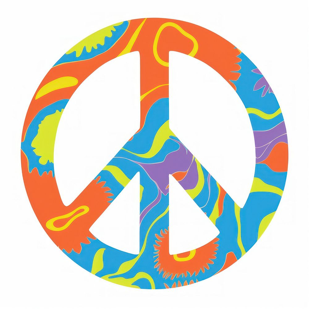 A vector graphic of peace symbol logo sign.