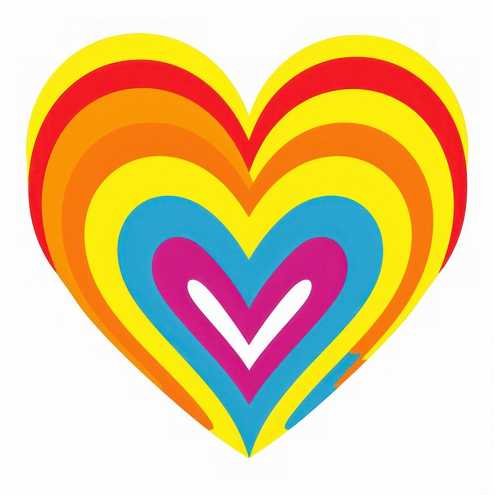 A vector graphic of rainbow heart.