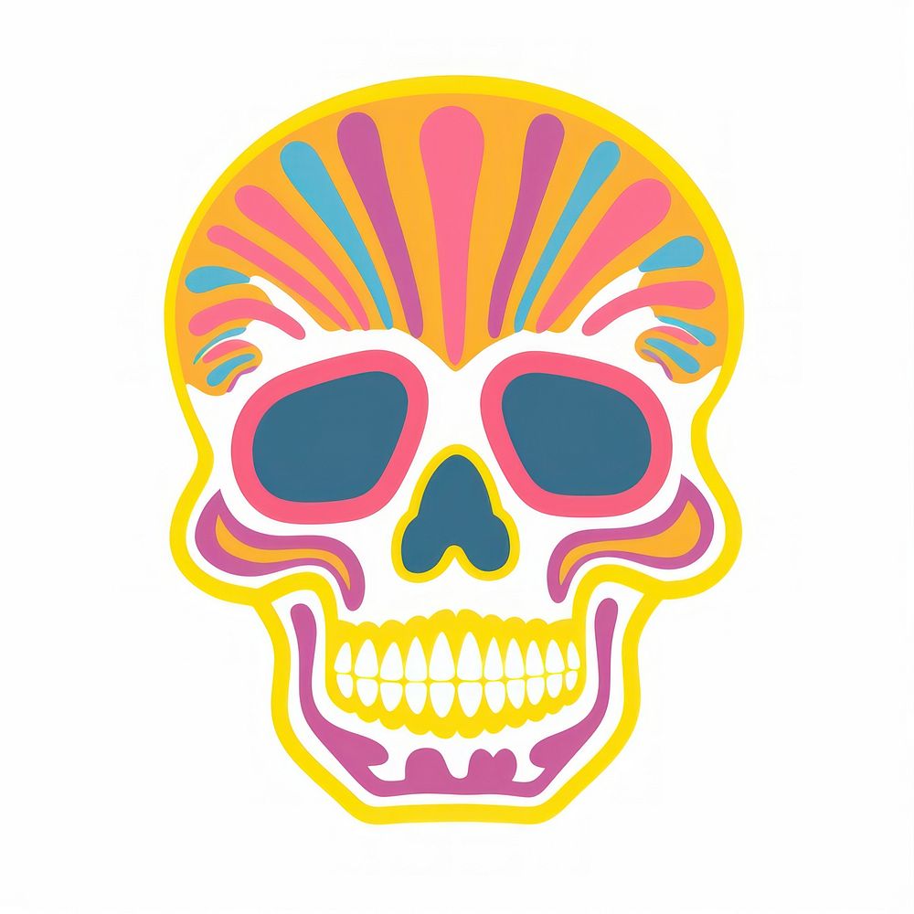 A vector graphic of skull sticker person human.