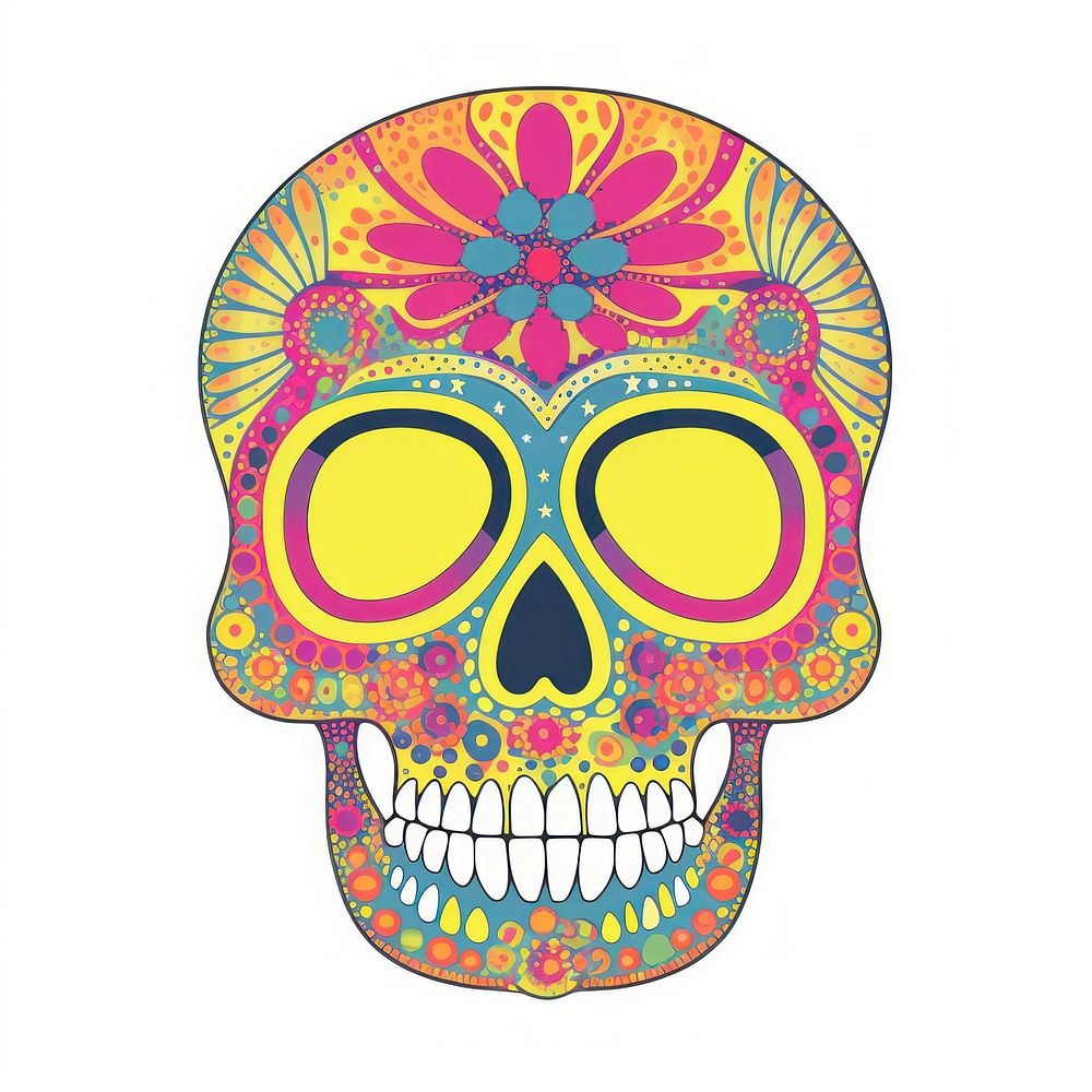 A vector graphic of skull illustrated clothing drawing.