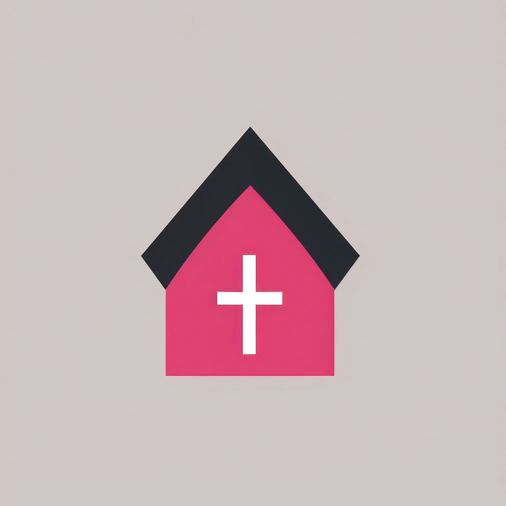 Church icon symbol cross first aid.