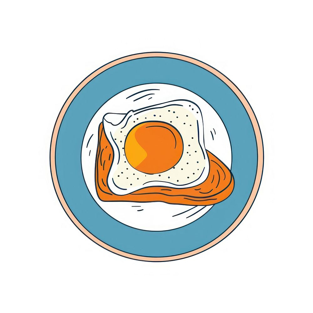 Minimalist symmetrical breakfast food meal disk.