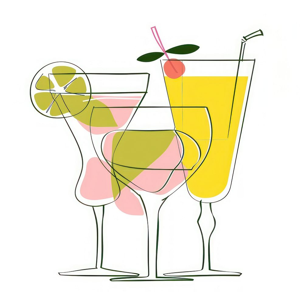 Minimalist symmetrical cocktails beverage alcohol produce.