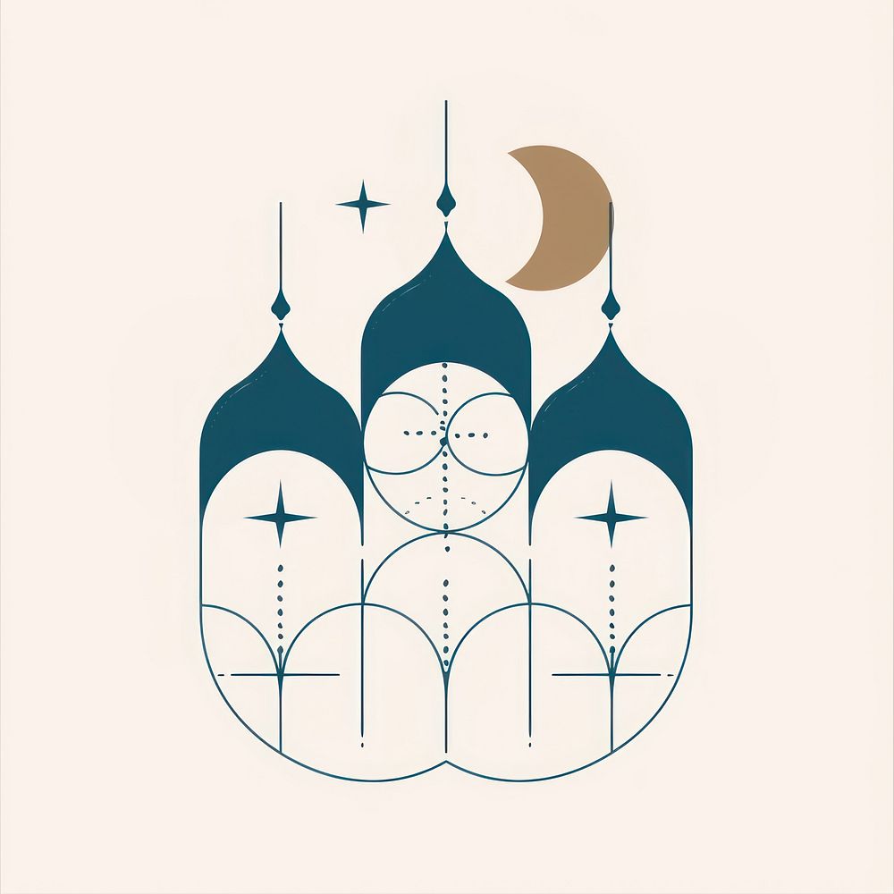 Minimalist symmetrical ramadan architecture chandelier building.