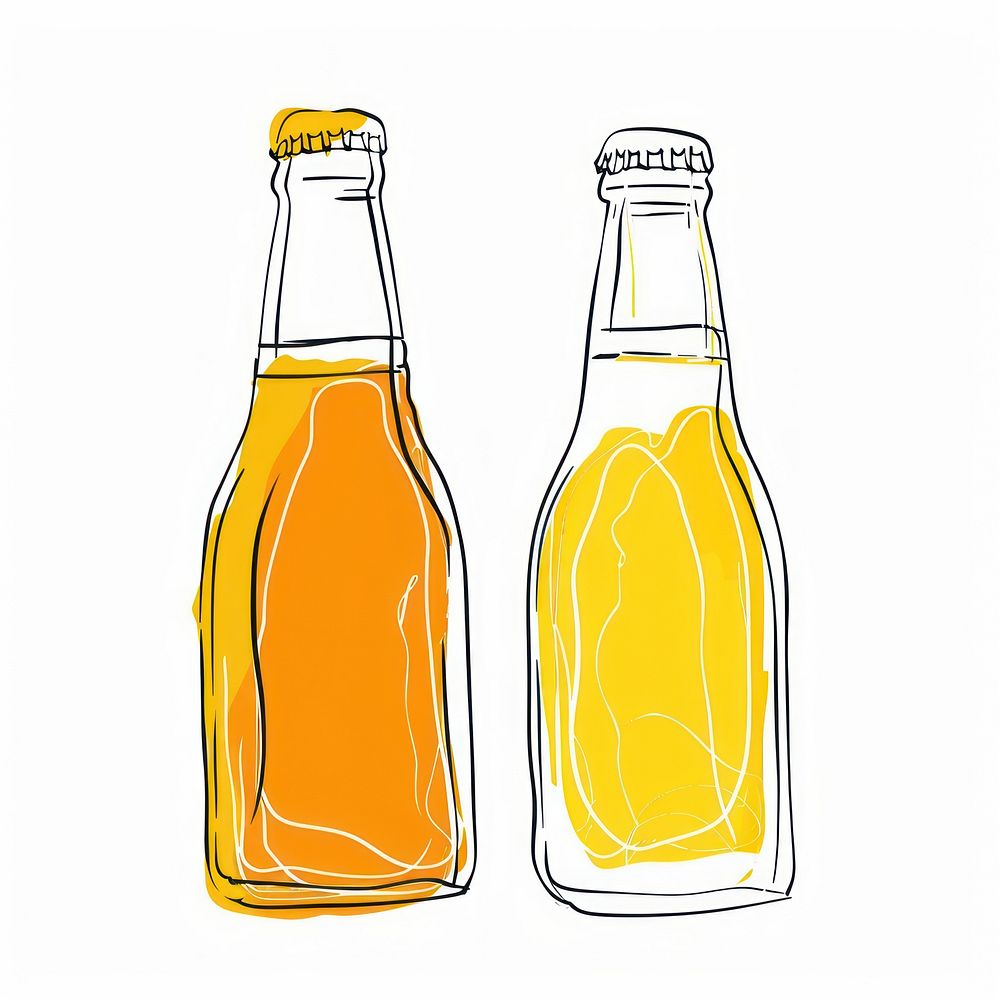 Minimalist symmetrical 2 beers bottle beverage alcohol.