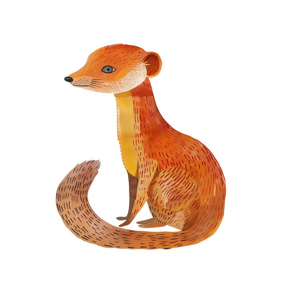 Cute Mongoose illustration animal figurine wildlife.