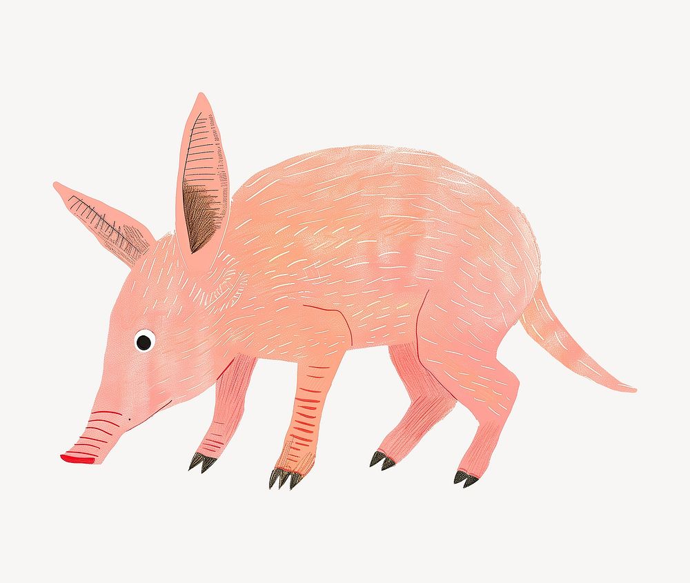 Cute aardvark wild animal digital art illustration