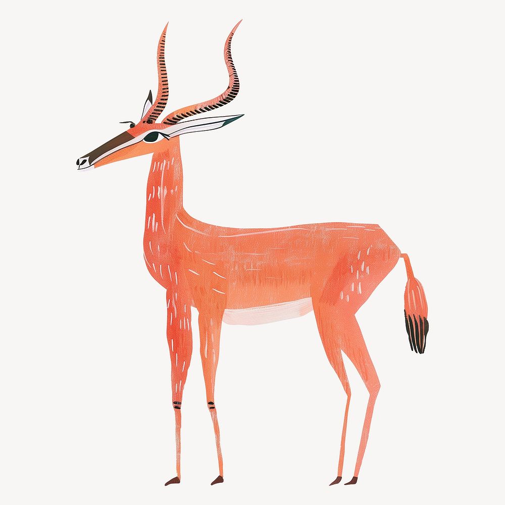 Cute impala, wild animal digital art illustration