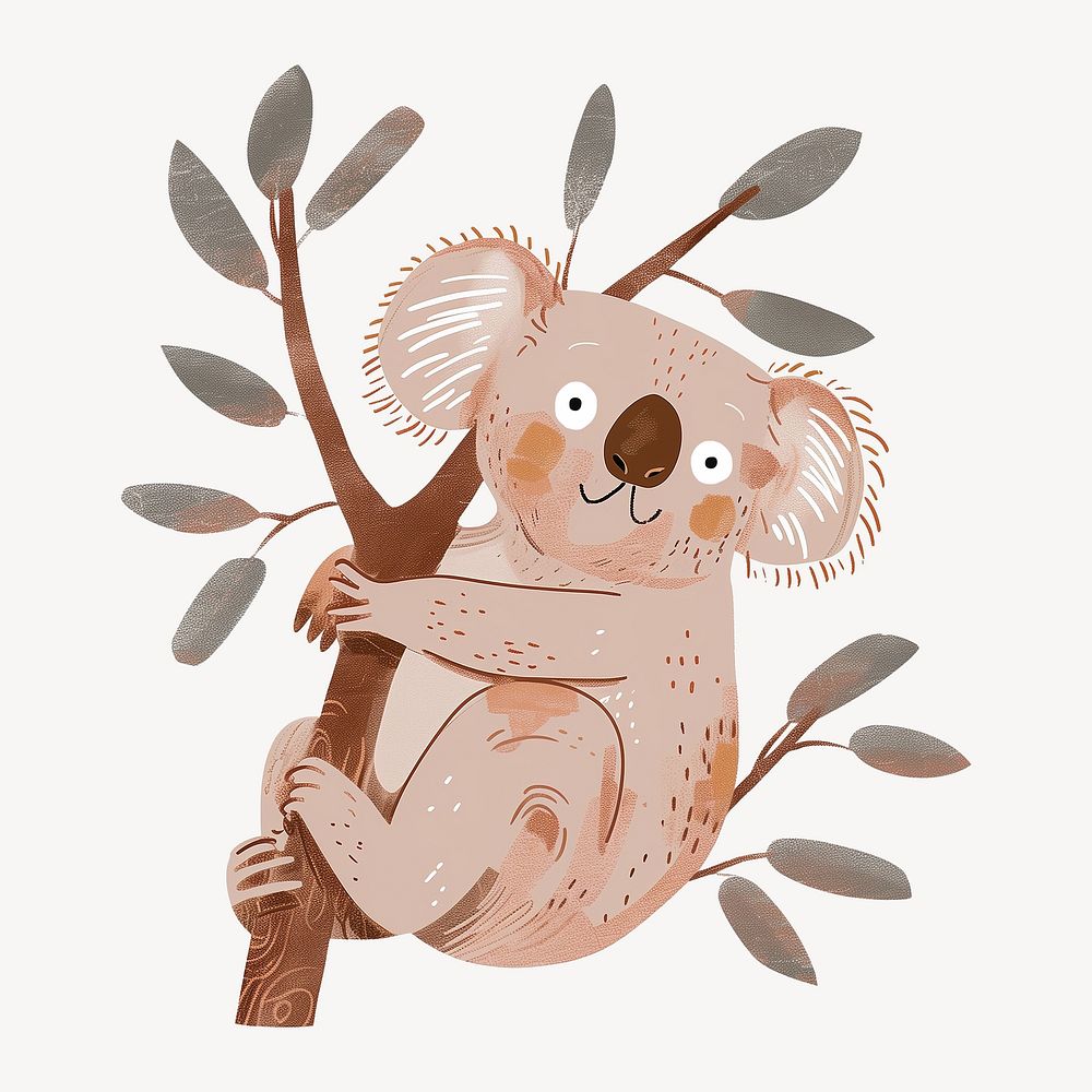 Cute koala, wild animal digital art illustration