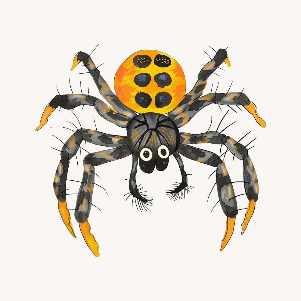 Cute spider, wild animal digital art illustration