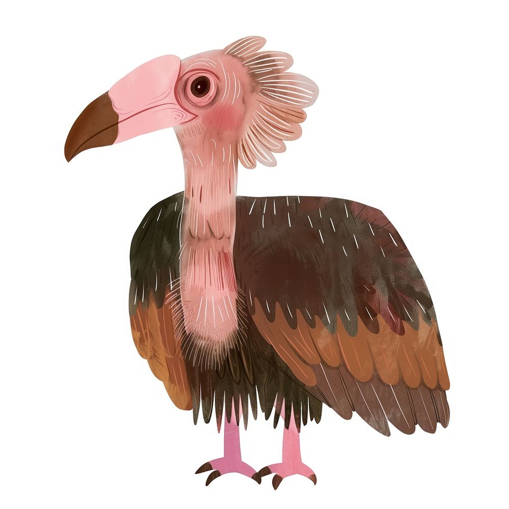 Cute vulture illustration animal condor bird.