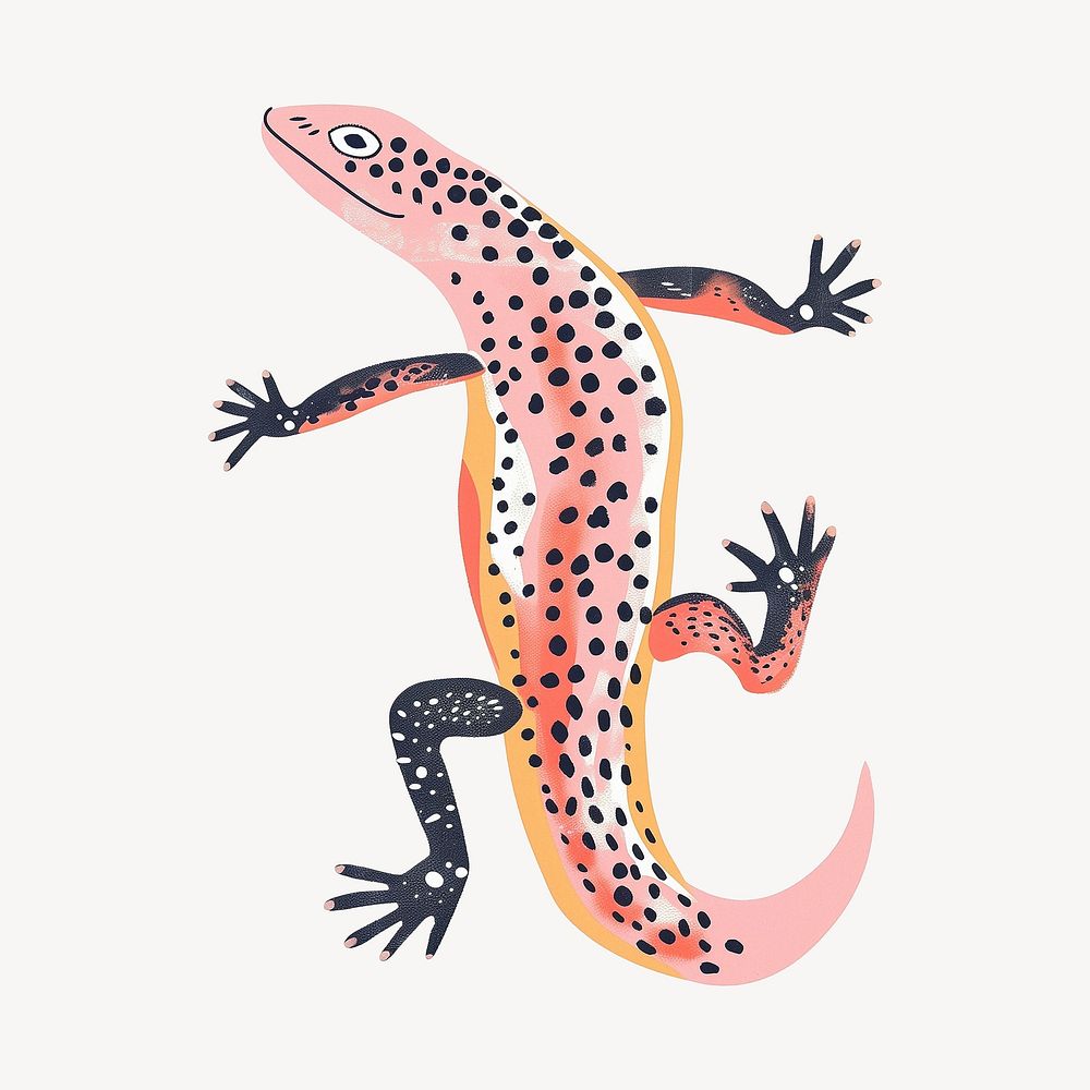 Cute lizard, wild animal digital art illustration