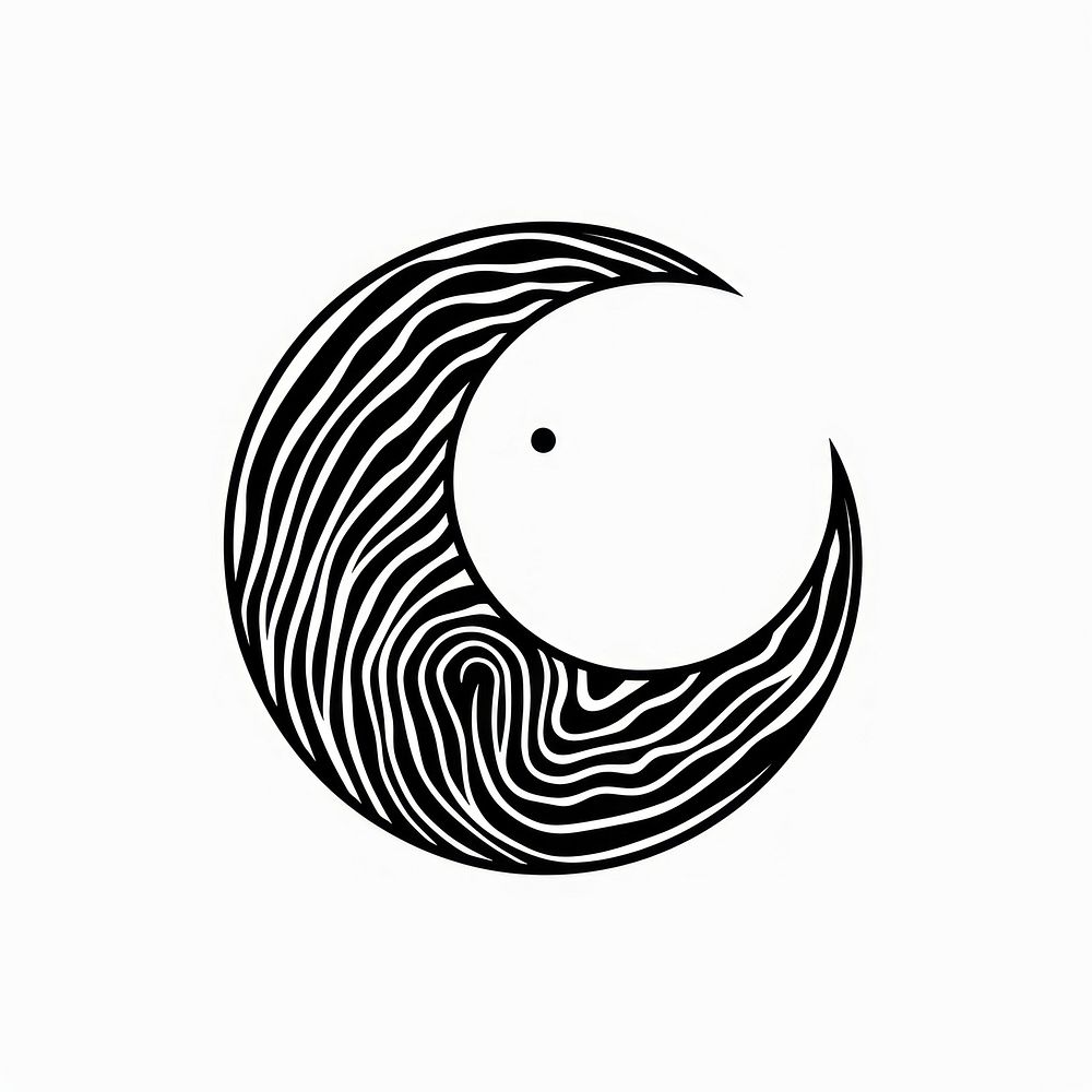 Surreal abstract moon logo wildlife sphere spiral.