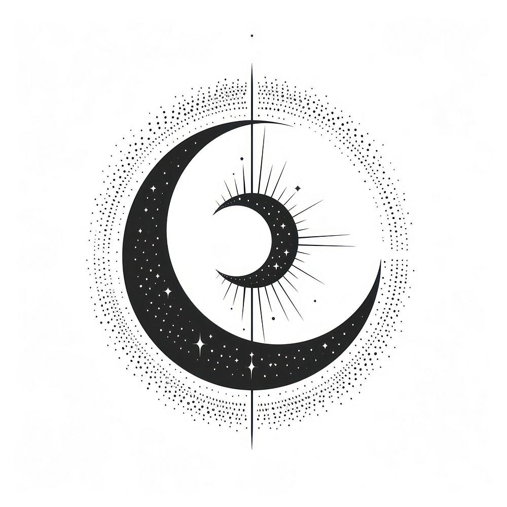 Surreal abstract moon logo art illustrated chandelier.