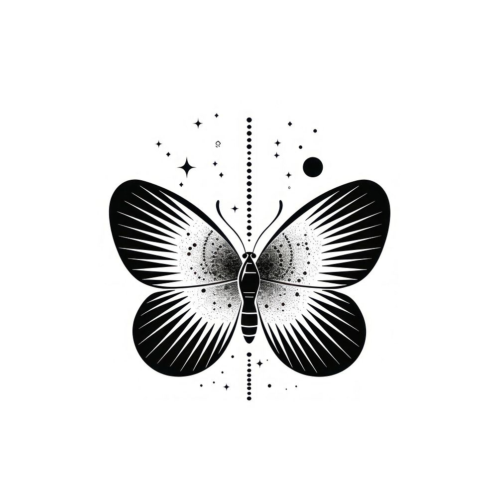 Surreal abstract butterfly logo art illustrated chandelier.