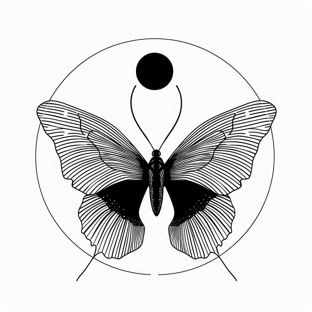 Aesthetic butterfly logo art illustrated drawing.