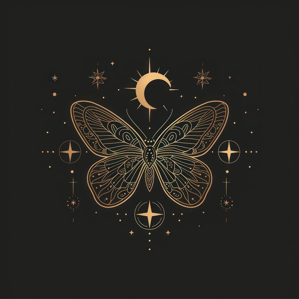Surreal aesthetic butterfly logo art invertebrate blackboard.