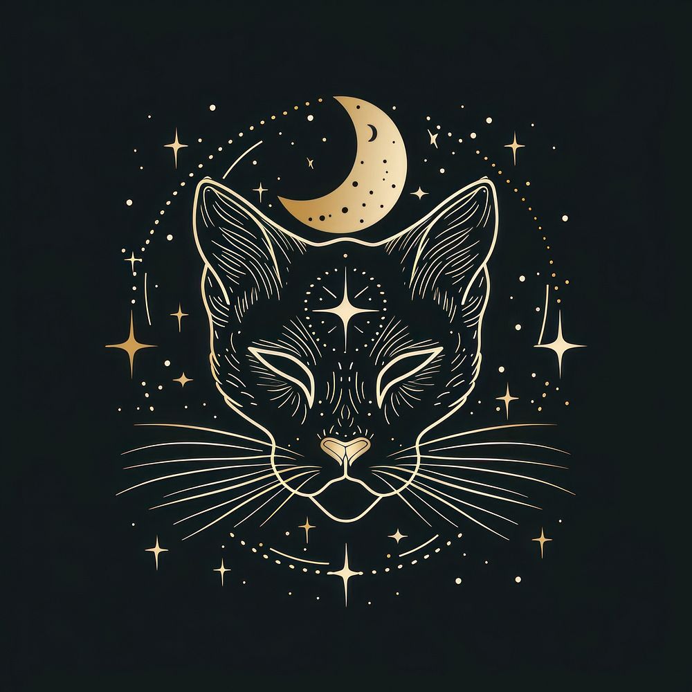 Surreal aesthetic cat logo astronomy outdoors animal.