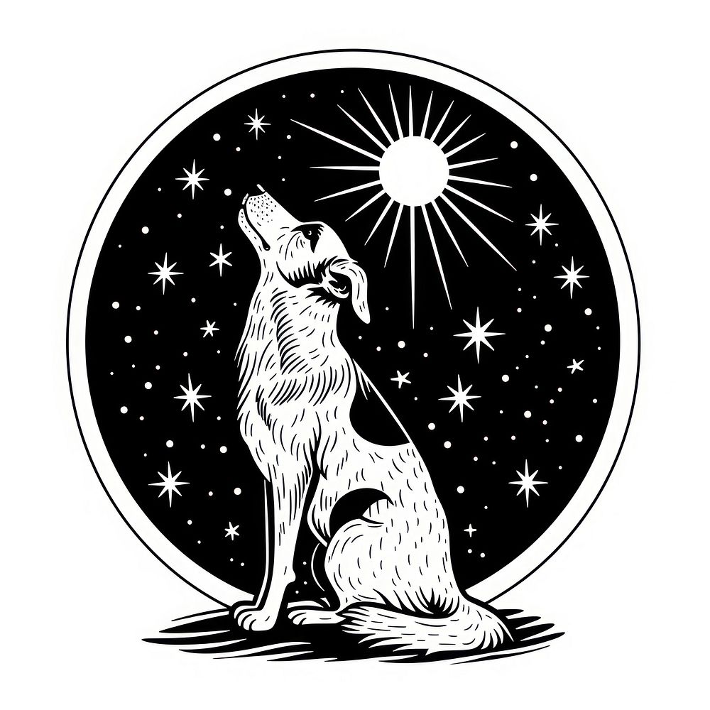 Surreal aesthetic dog logo art animal mammal.